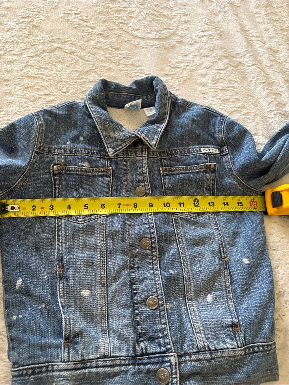 Roxy Girls Denim Sherpa Lined Jacket EUC L Almost Vintage